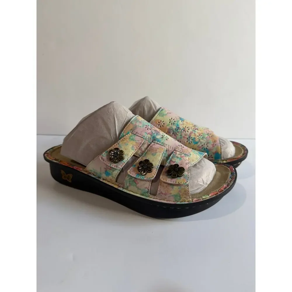 Alegria Julee WIDE Earth Goddess Sandals Floral Womens Shoes EU 41 10.5-11 NEW